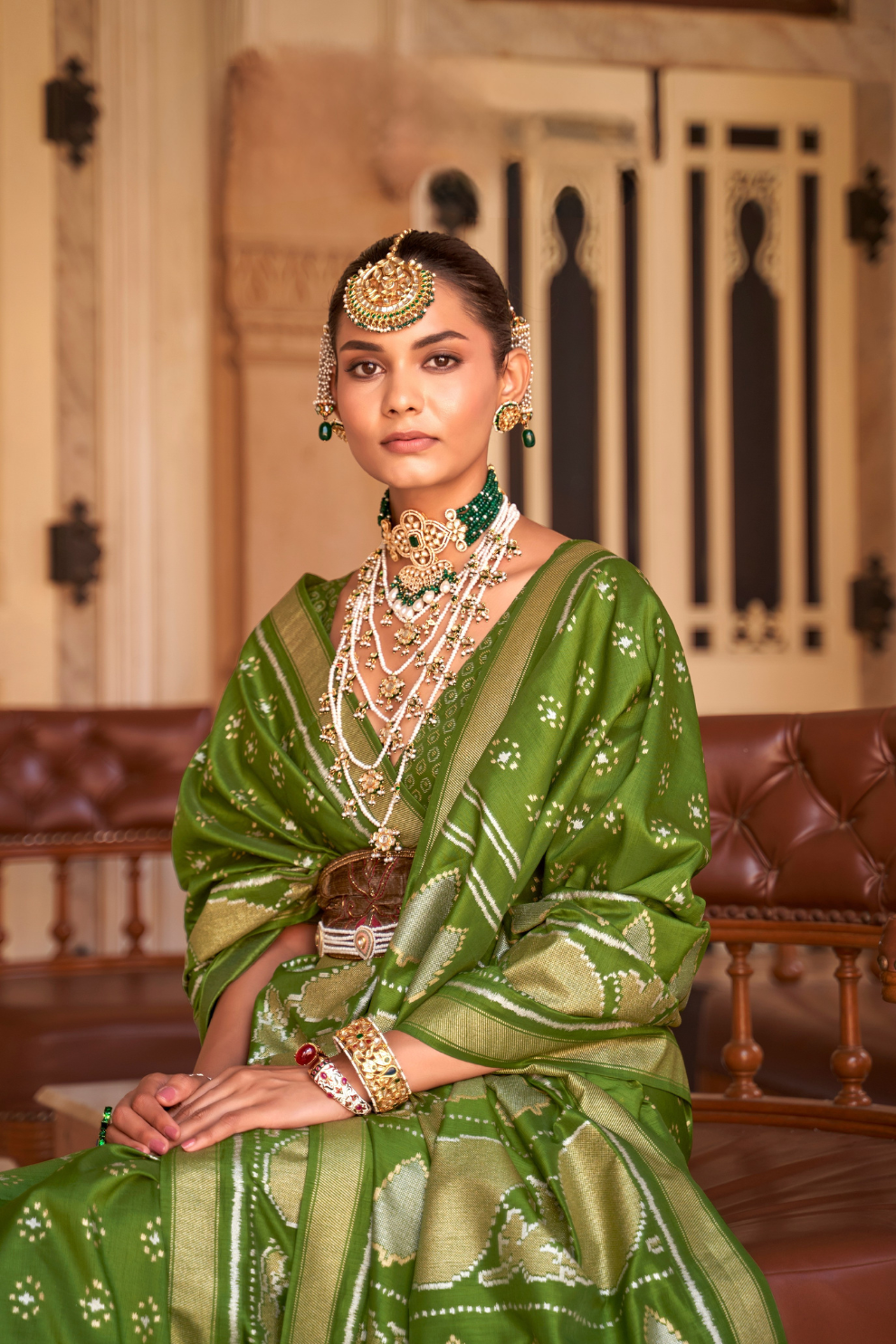 Banarasi Silk Blend Saree with Rich Zari Weaving