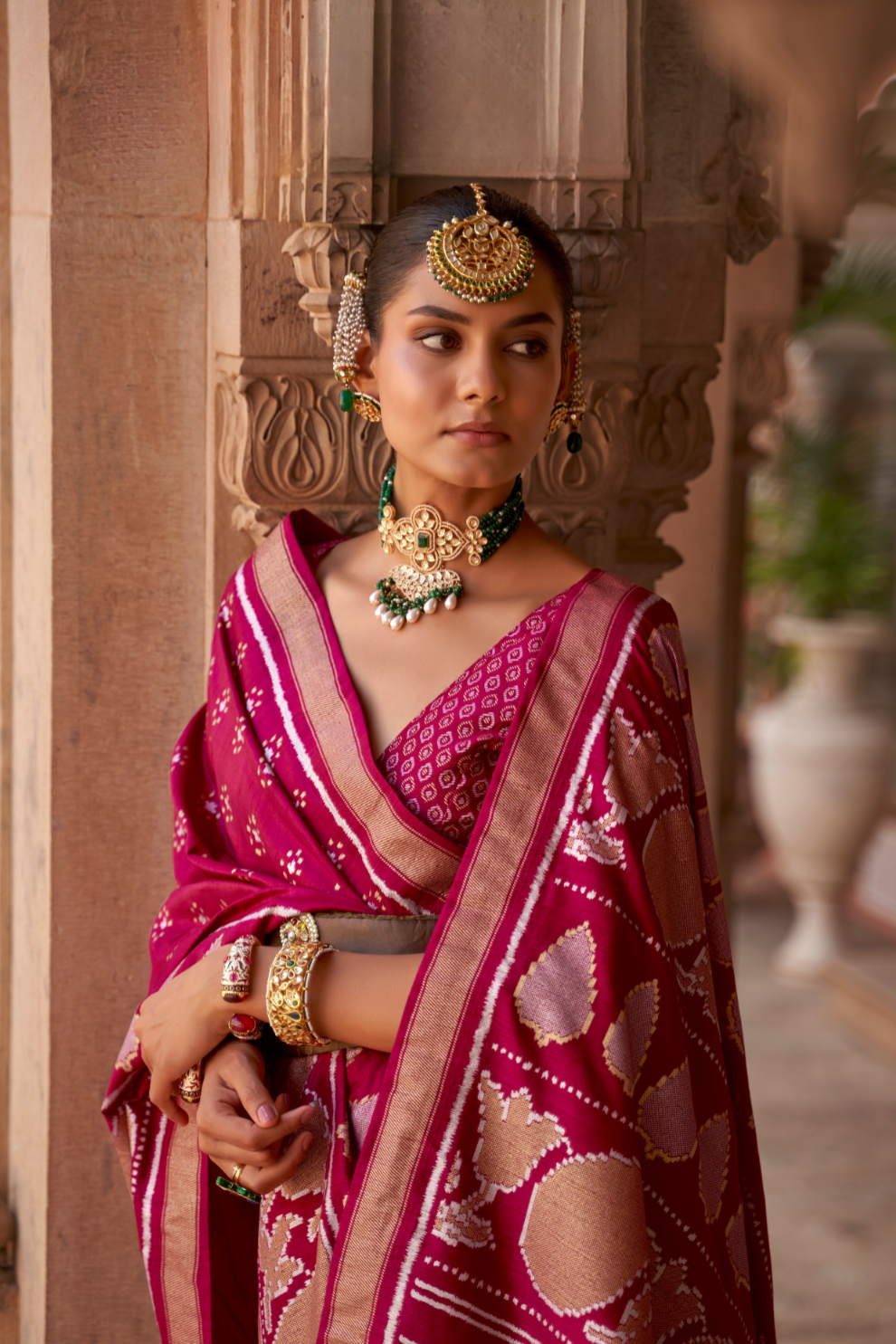 Banarasi Silk Blend Saree with Rich Zari Weaving