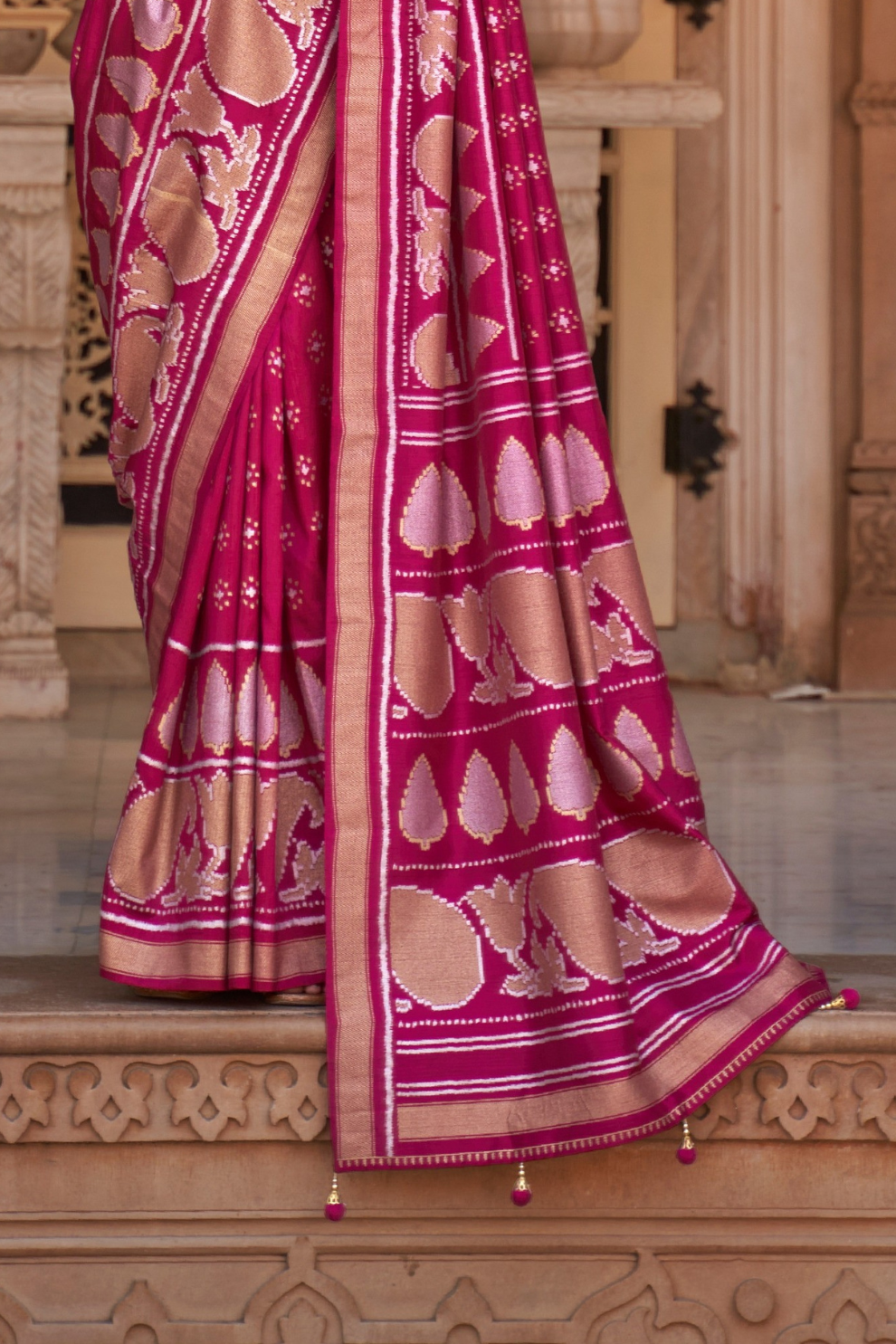Banarasi Silk Blend Saree with Rich Zari Weaving