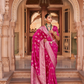 Banarasi Silk Blend Saree with Rich Zari Weaving