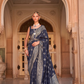 Banarasi Silk Blend Saree with Rich Zari Weaving