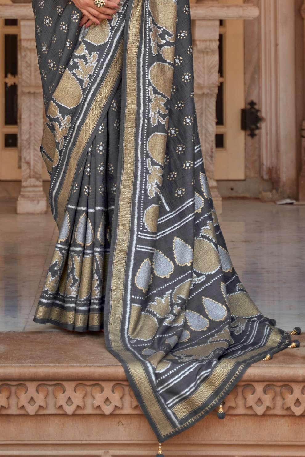 Banarasi Silk Blend Saree with Rich Zari Weaving