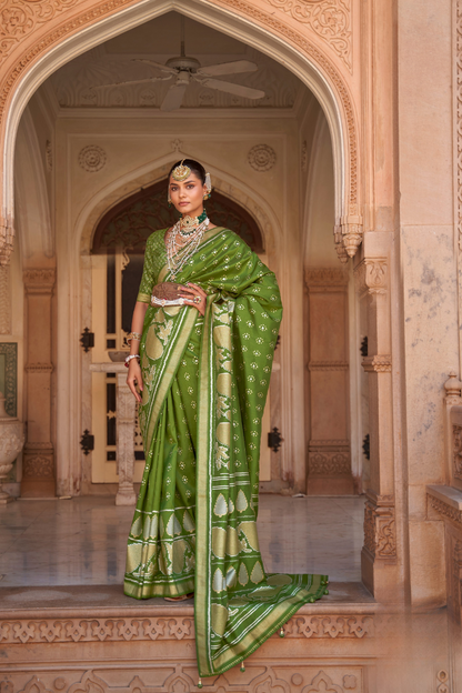 Banarasi Silk Blend Saree with Rich Zari Weaving