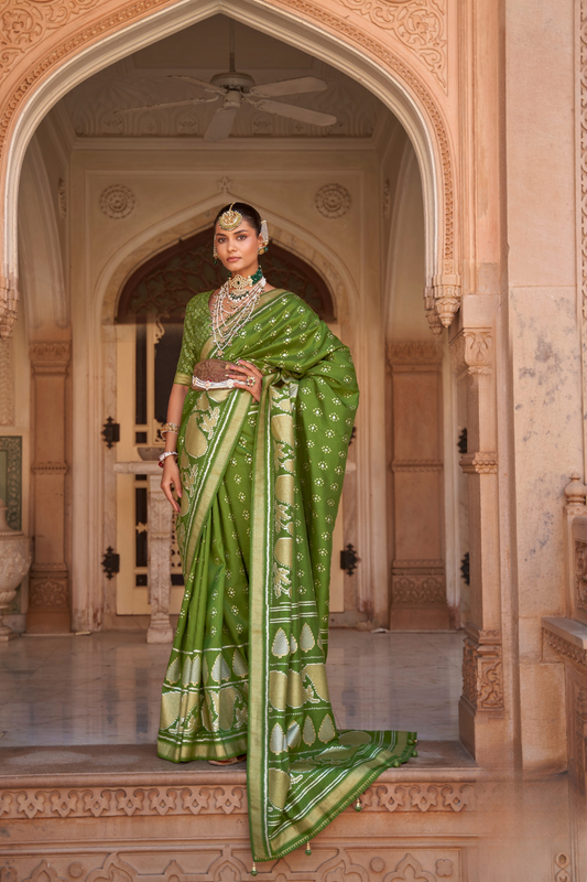 Banarasi Silk Blend Saree with Rich Zari Weaving