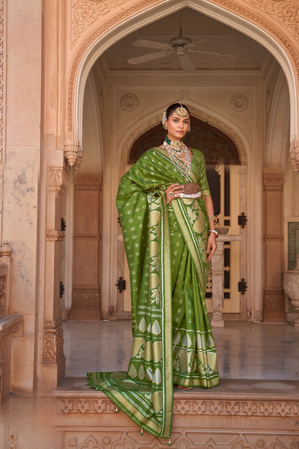 Banarasi Silk Blend Saree with Rich Zari Weaving
