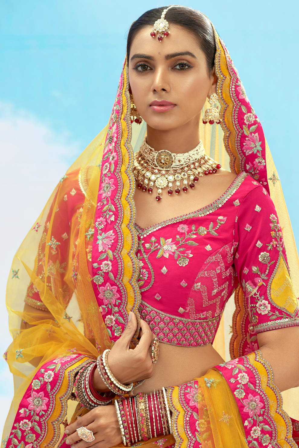 Luxury Silk Lehenga Set with Fine Hand Embroidery