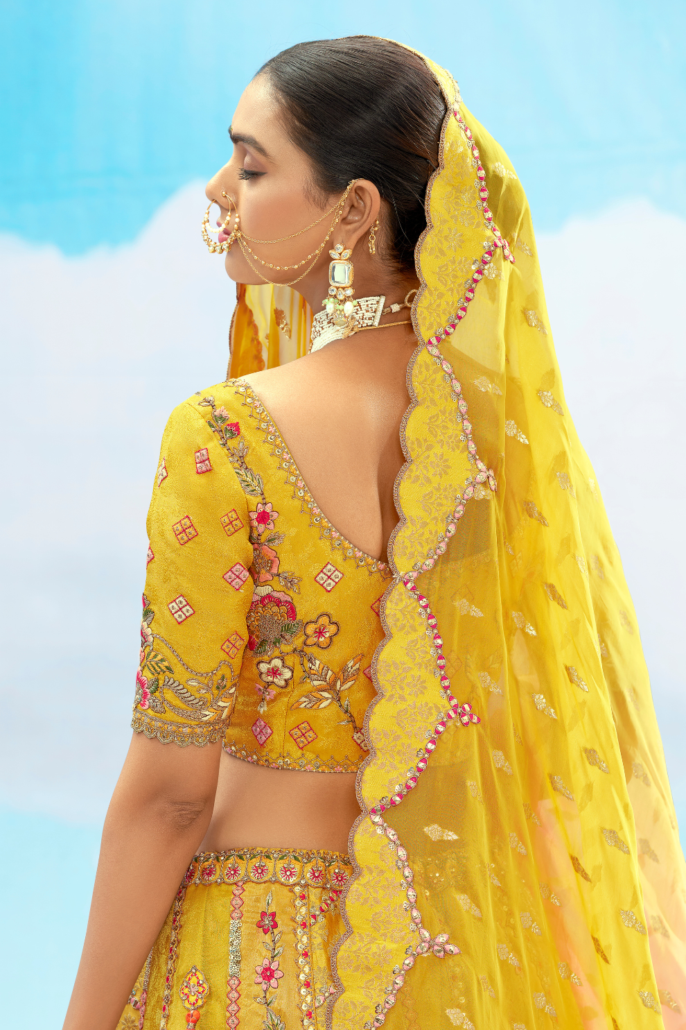 Luxury Silk Lehenga Set with Fine Hand Embroidery