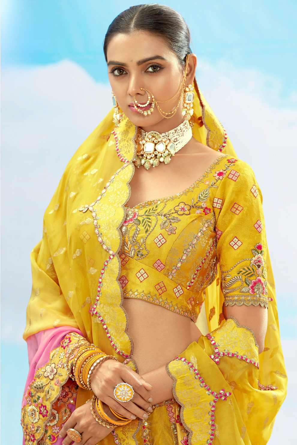 Luxury Silk Lehenga Set with Fine Hand Embroidery