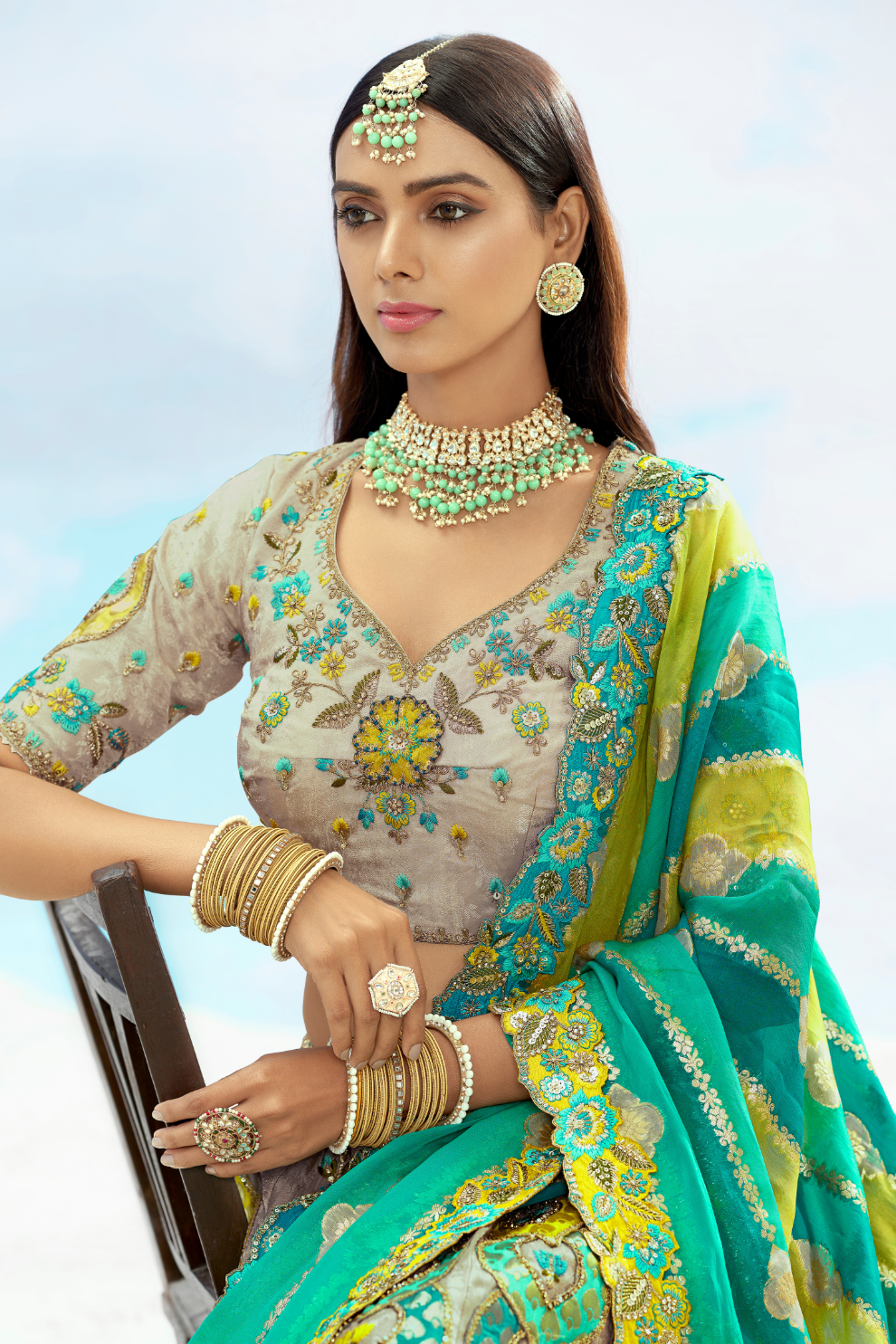 Luxury Silk Lehenga Set with Fine Hand Embroidery