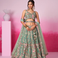 Bridal Net Moti And Sequins Embroidery Lehenga Choli Dupatta