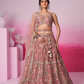 Bridal Net Moti And Sequins Embroidery Lehenga Choli Dupatta