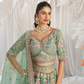 Elegant Bridal Net Lehenga with Gotapatti & Moti Work