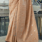Classic Lucknowi Saree with Elegant Chikankari Silk Weaving Touch