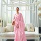 Classic Lucknowi Saree with Elegant Chikankari Silk Weaving Touch