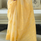 Classic Lucknowi Saree with Elegant Chikankari Silk Weaving Touch