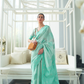 Classic Lucknowi Saree with Elegant Chikankari Silk Weaving Touch