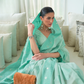 Classic Lucknowi Saree with Elegant Chikankari Silk Weaving Touch