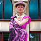 Contemporary Print Satin Crepe Saree with Chic Glossy Drape