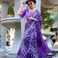Contemporary Print Satin Crepe Saree with Chic Glossy Drape