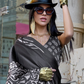 Contemporary Print Satin Crepe Saree with Chic Glossy Drape
