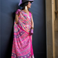 Contemporary Print Satin Crepe Saree with Chic Glossy Drape