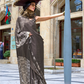 Contemporary Print Satin Crepe Saree with Chic Glossy Drape