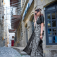 Contemporary Print Satin Crepe Saree with Chic Glossy Drape