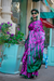 Contemporary Print Satin Crepe Saree with Chic Glossy Drape