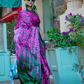 Contemporary Print Satin Crepe Saree with Chic Glossy Drape