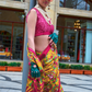 Contemporary Print Satin Crepe Saree with Chic Glossy Drape