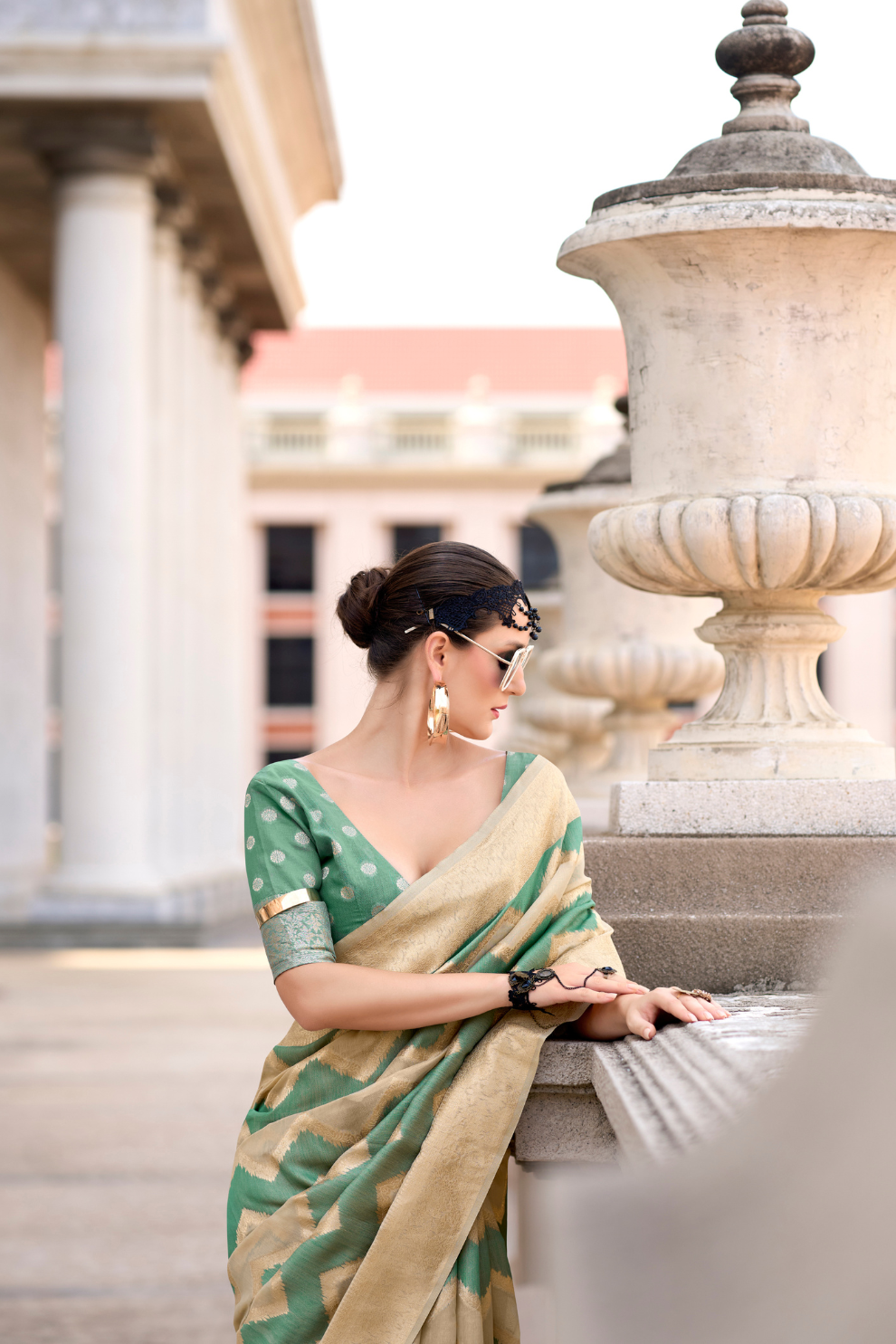 Cotton Linen Silk Saree with Subtle Texture - LaVante Fashion