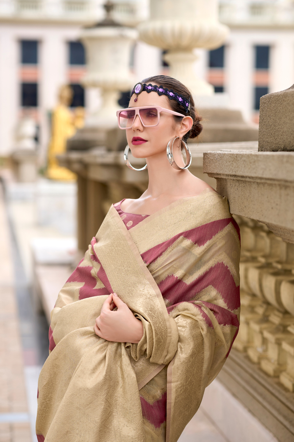 Cotton Linen Silk Saree with Subtle Texture - LaVante Fashion