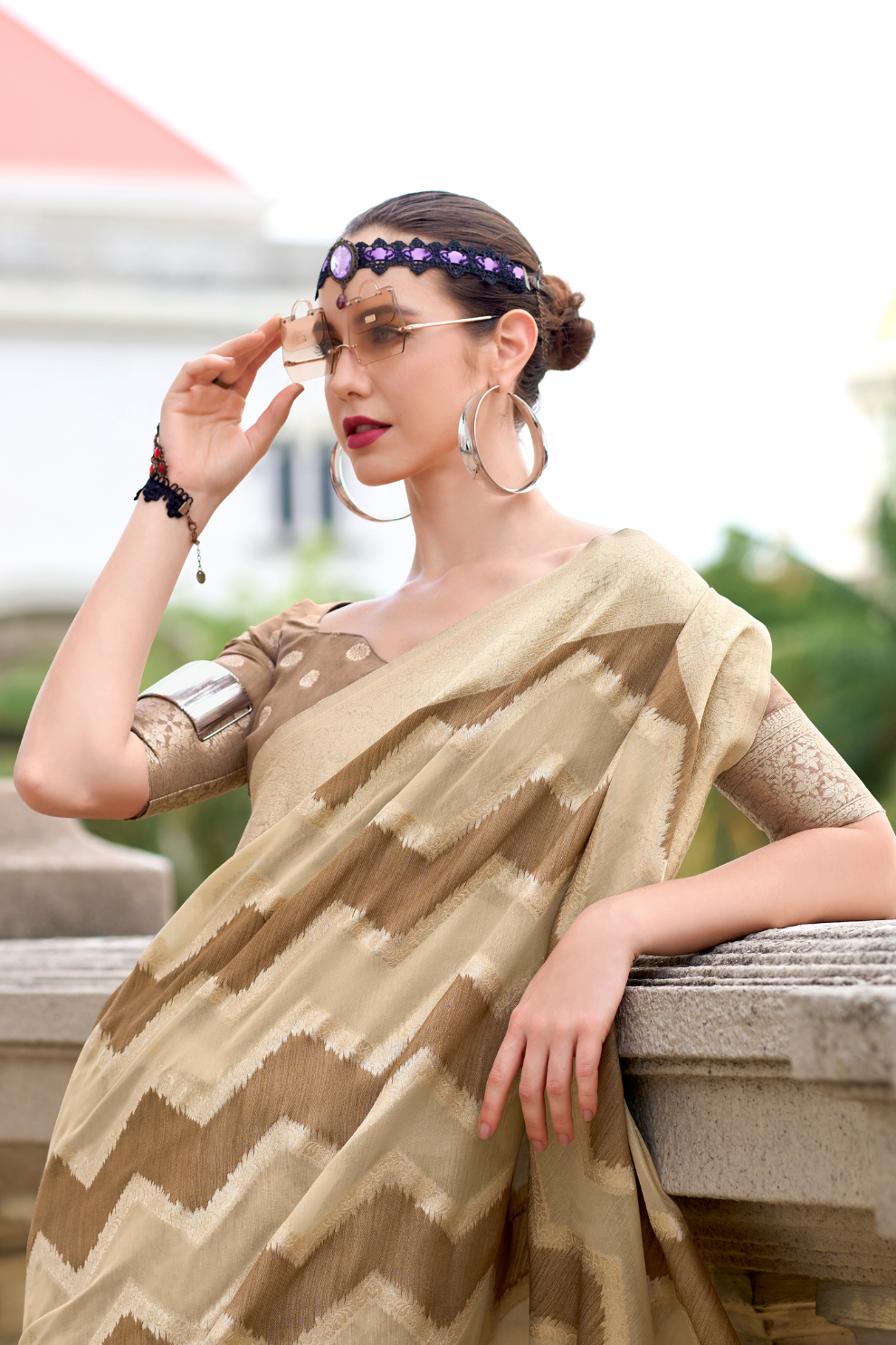 Cotton Linen Silk Saree with Subtle Texture - LaVante Fashion