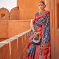 Graceful Patola Print Saree Set in Soft Cotton Silk Fabric