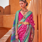 Graceful Patola Print Saree Set in Soft Cotton Silk Fabric