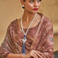 Printed Silk Blend Saree with Artistic Traditional Motifs