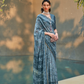 Printed Silk Blend Saree with Artistic Traditional Motifs
