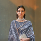 Printed Silk Blend Saree with Artistic Traditional Motifs