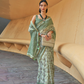 Printed Silk Blend Saree with Artistic Traditional Motifs