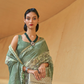 Printed Silk Blend Saree with Artistic Traditional Motifs
