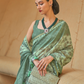 Printed Silk Blend Saree with Artistic Traditional Motifs