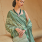 Printed Silk Blend Saree with Artistic Traditional Motifs