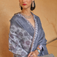 Printed Silk Blend Saree with Artistic Traditional Motifs