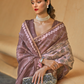Printed Silk Blend Saree with Artistic Traditional Motifs