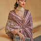 Printed Silk Blend Saree with Artistic Traditional Motifs