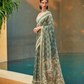 Printed Silk Blend Saree with Artistic Traditional Motifs