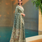 Printed Silk Blend Saree with Artistic Traditional Motifs