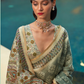 Printed Silk Blend Saree with Artistic Traditional Motifs