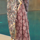Printed Silk Blend Saree with Artistic Traditional Motifs