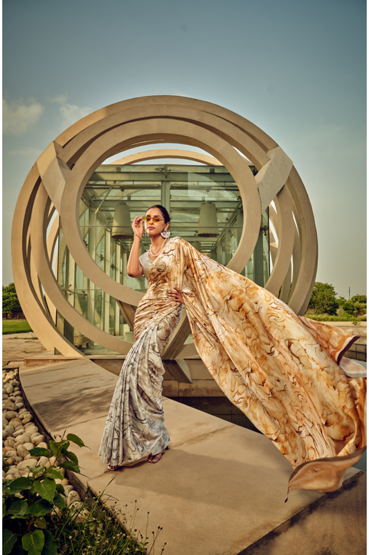 Vibrant Elegance in Digitally Printed Designer Sarees